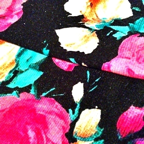 Deb M Floral Black And Pink Tank Fit And Flare Dress - Picture 4 of 4